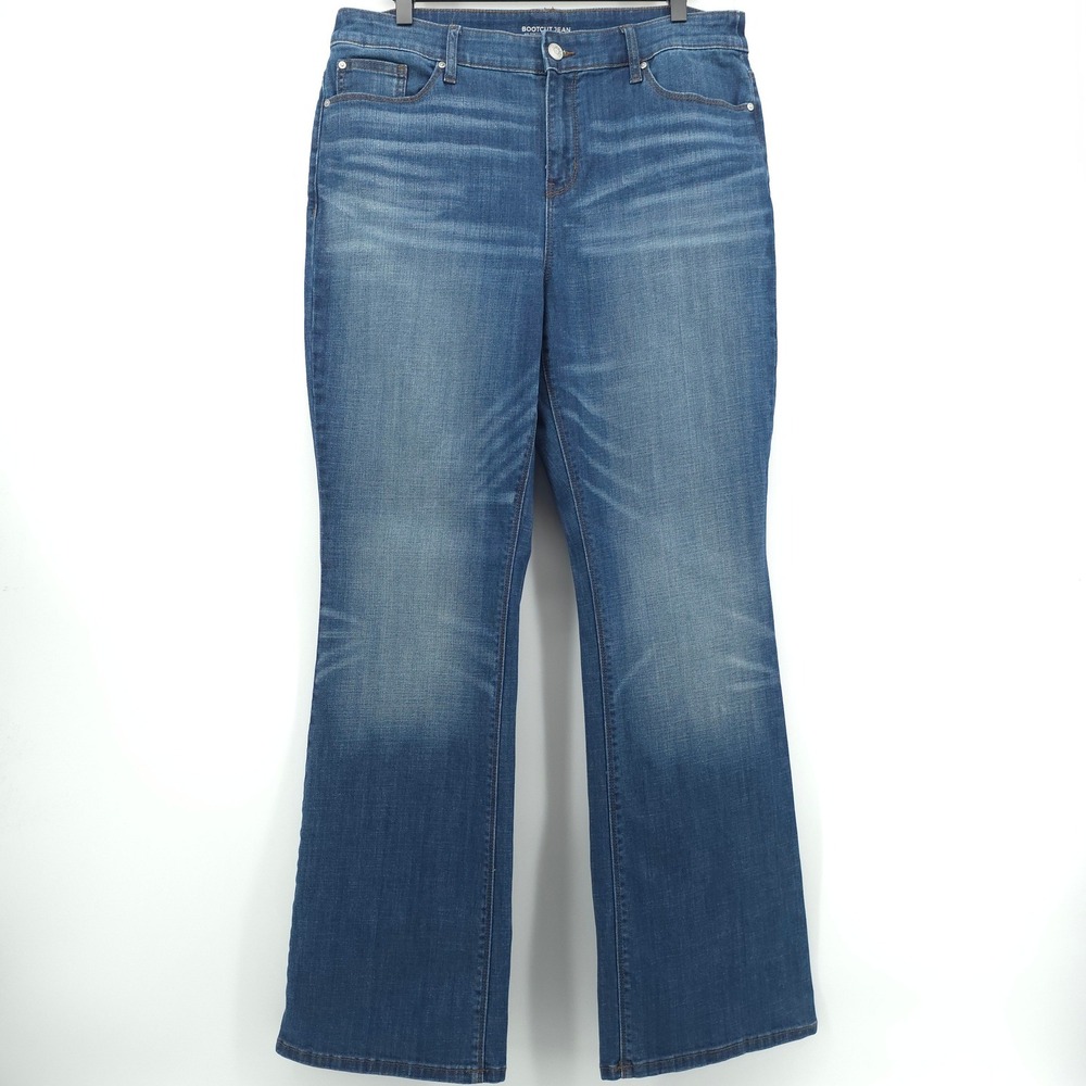 Chico's Bootcut Womens Jeans 2R (US 12R) Blue Medium Wash Denim Stretch Classic